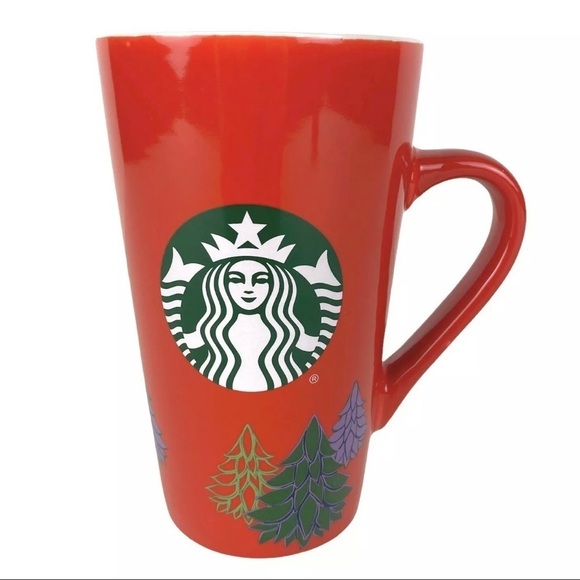 2020 Starbucks Christmas Tree 16 oz Mug Tall Red Logo Cup - Picture 1 of 4